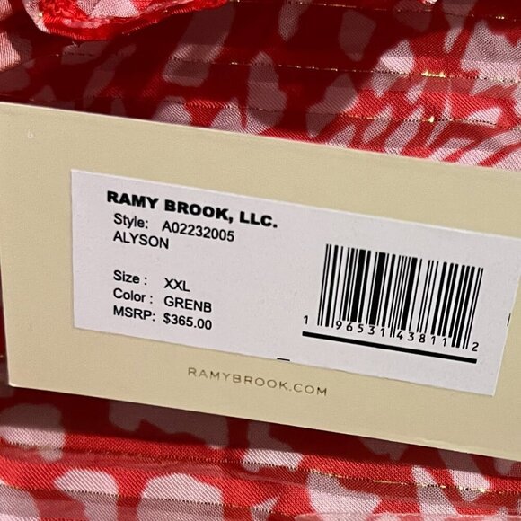 Ramy Brook Butterfly Print Alyson Button-Front Blouse Size XXL Red NEW $365 - Picture 7 of 8